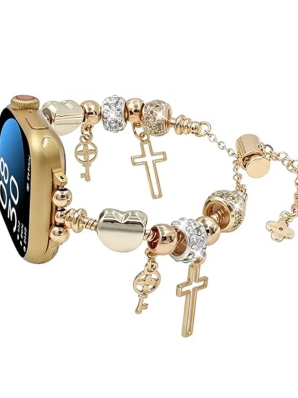 NEW Gold Stylish Apple Watch Band with Charms